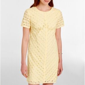 Ann Taylor Eyelet Sheath Dress in Yellow